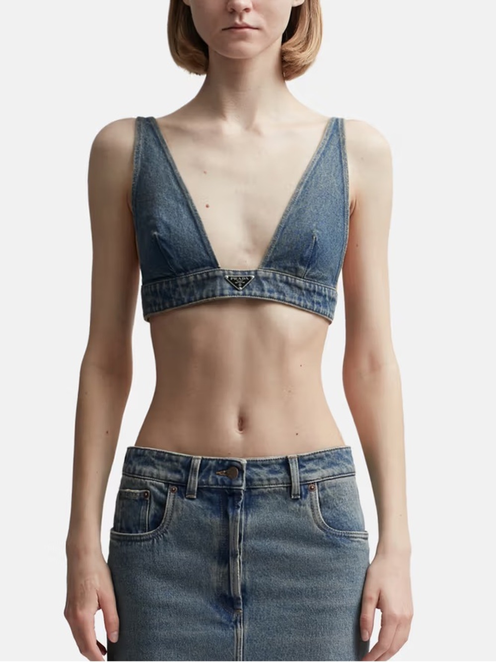 Dark Blue Denim Bralette - Picture 6 of 7